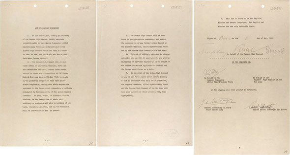 Акт о капитуляции Германии, 8.5.1945 (англ.)