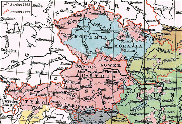 Фрагмент национальной карты Австро-Венгрии в 1911 г. 